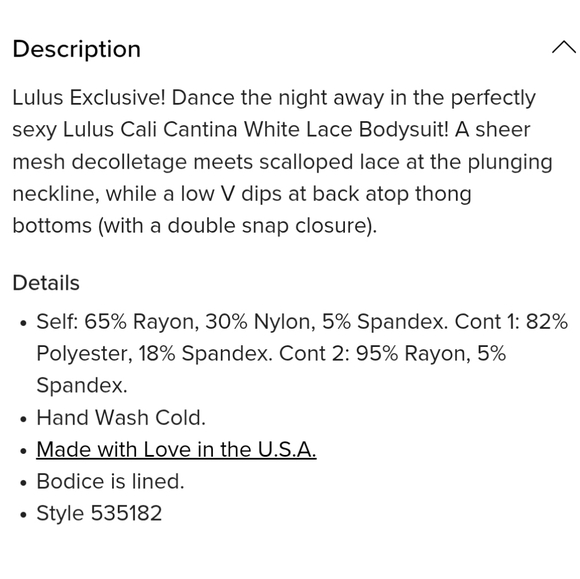 Lulus Cali Cantina White Lace Bodysuit Sz L - Picture 14 of 16